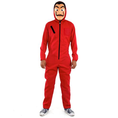Fantasia Macacão Vermelho Adulto - Com máscara