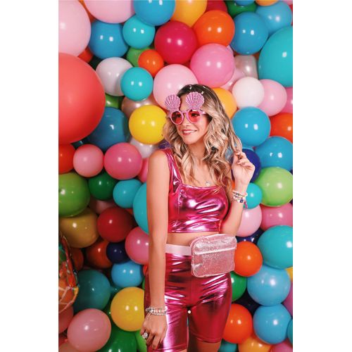 Fantasia Top e Shorts Metalizado Pink Adulto - Fantastique