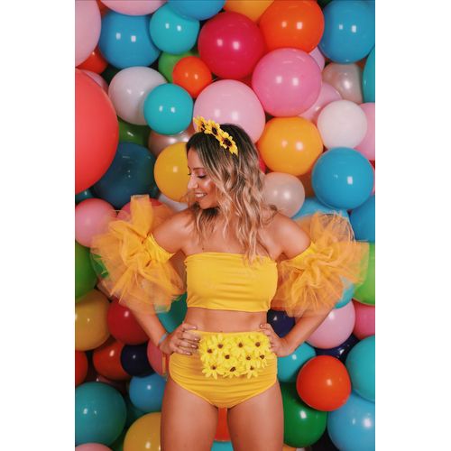 Fantasia Abre Alas Amarelo Feminino Adulto - Fantastique