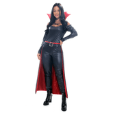 Fantasia Vampira Macacão Adulto com Gola e Capa - Halloween