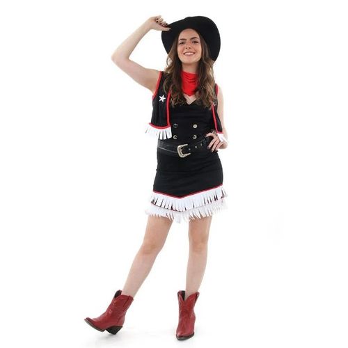 Fantasia Cowgirl Americana c/ Chapéu