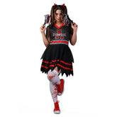 Fantasia Zombie Cheer Líder de Torcida Adulto Halloween