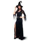 Fantasia Vestido Longo Bruxa Sombria Adulta com Chapéu - Halloween