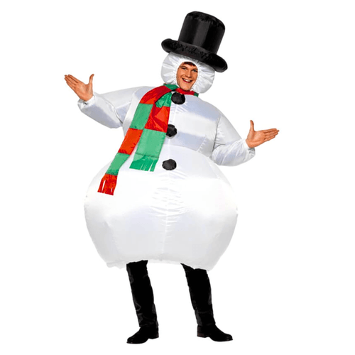 Fantasia Inflável Boneco de Neve Natal Adulto