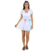 Vestido Noiva Junina Fantasia Feminina Adulta com Tiara