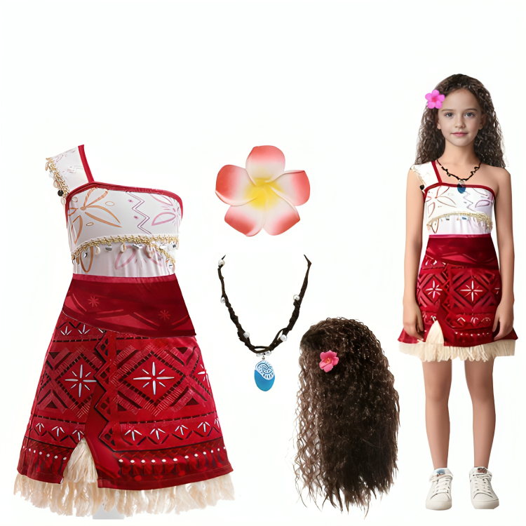 Fantasia Infantil Moana 2 com Peruca
