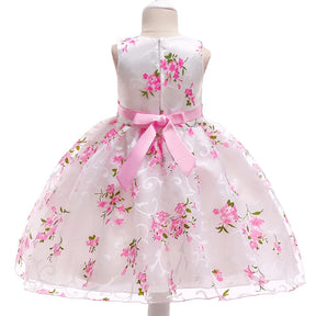 Vestido Infantil Rosa Floral