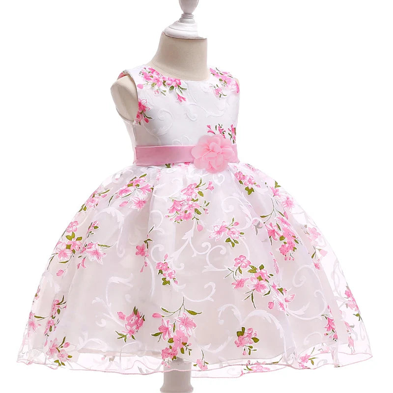 Vestido Infantil Rosa Floral