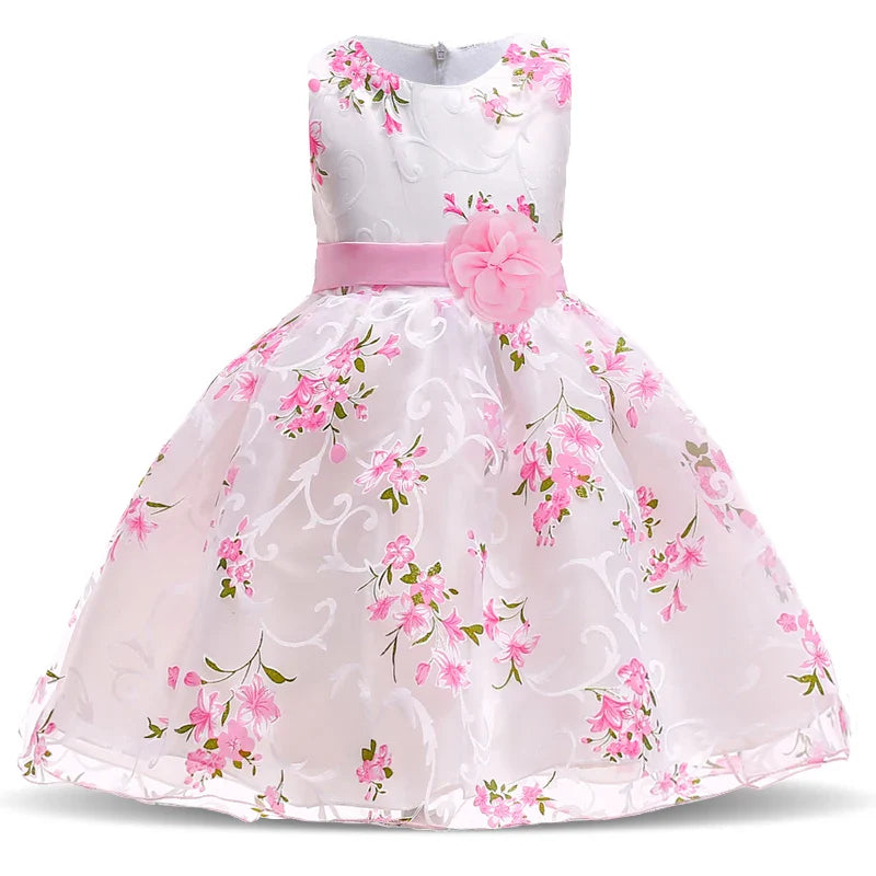 Vestido Infantil Rosa Floral