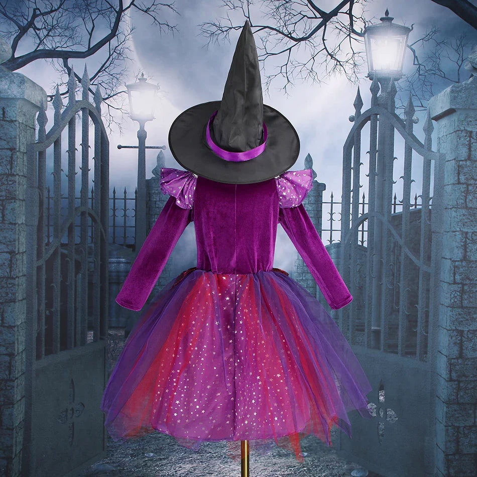 Fantasia de Bruxa Infantil Roxo