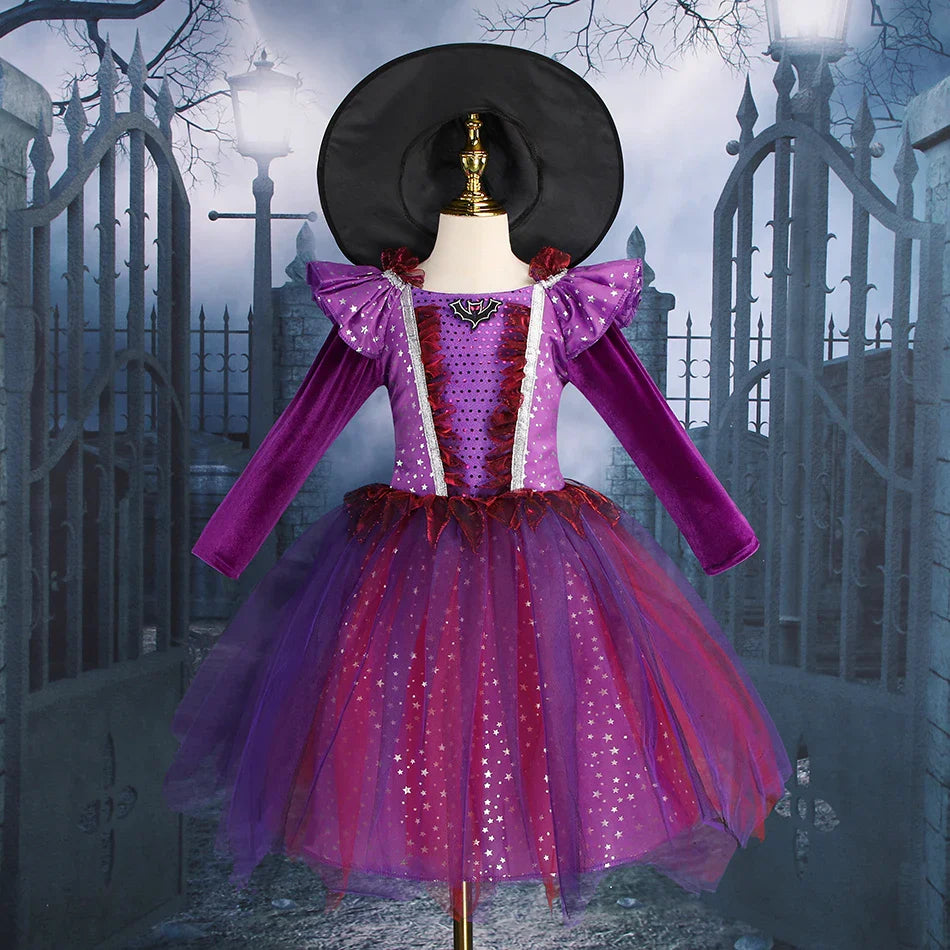 Fantasia de Bruxa Infantil Roxo