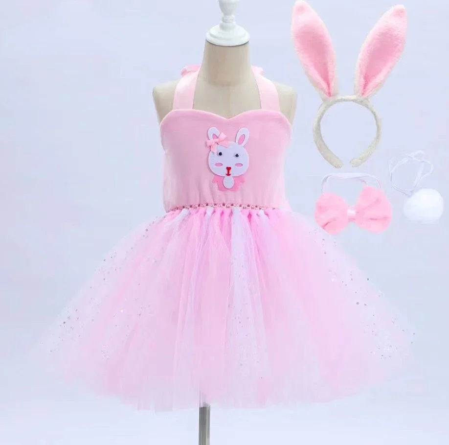 Vestido Coelho Rosa Infantil