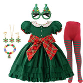 Vestido de Natal Infantil Laço Vermelho