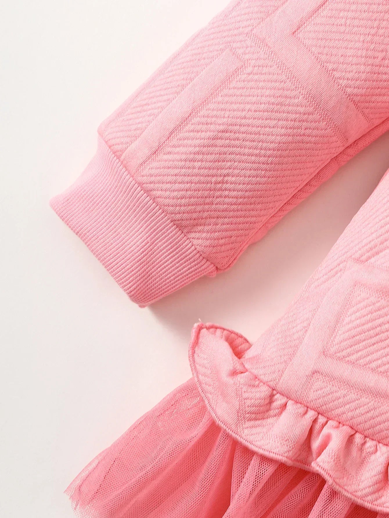 Vestido Rosa com Manga Longa Infantil