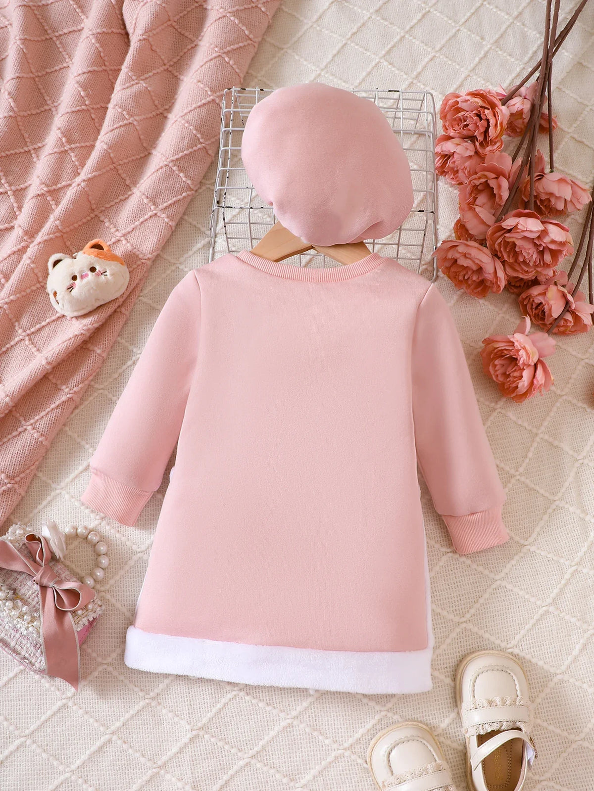 Vestido Infantil de Algodão - Gatinho Rosa