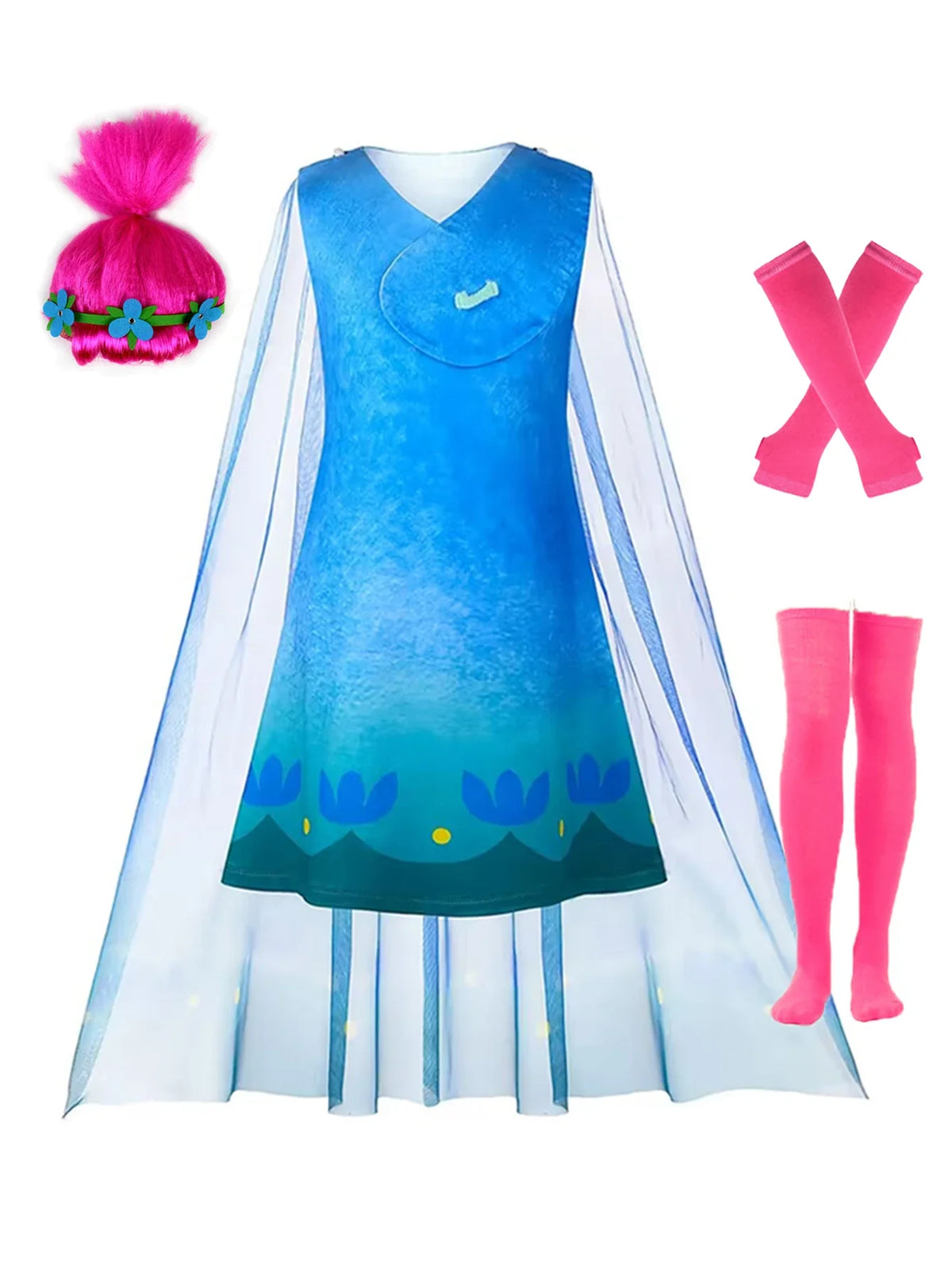 Fantasia Poppy Trolls Infantil