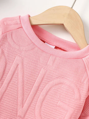 Vestido Rosa com Manga Longa Infantil